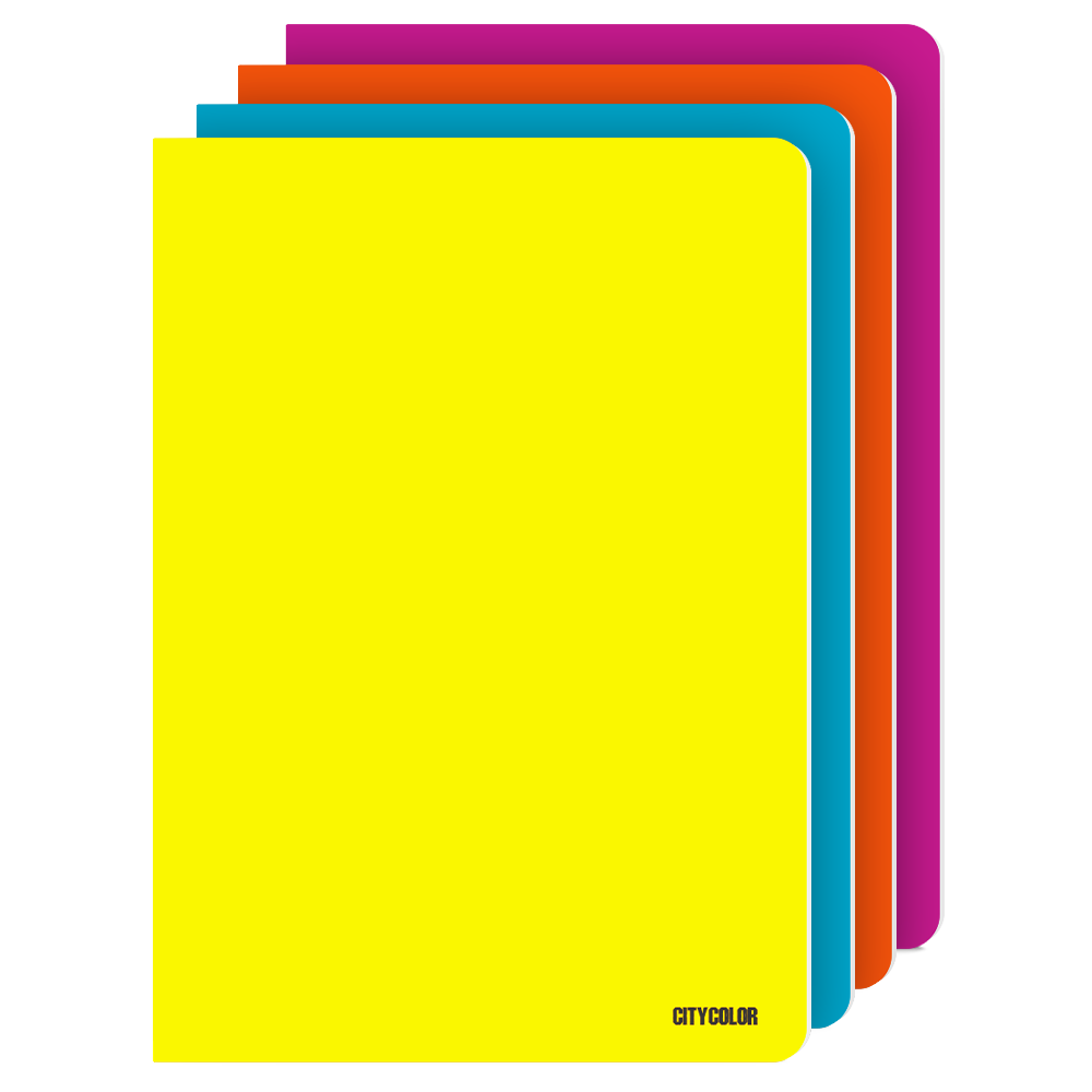 CADERNO AGRAFADO CAPA PP A4 CITYCOLOR OPEN&STAY 48FOLHAS 90G LISO CORES SORTIDAS