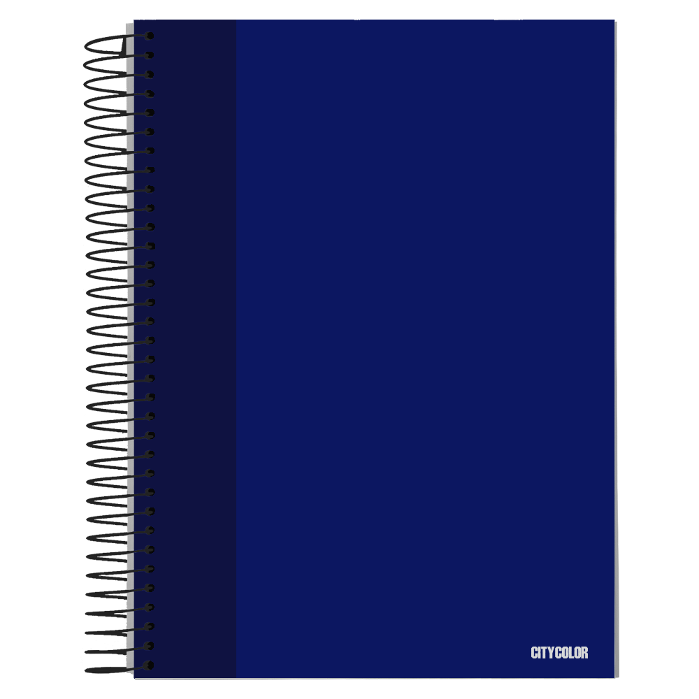 CADERNO CAPA AZUL ESPIRAL A4 CITYCOLOR 80FOLHAS 70GR LISO