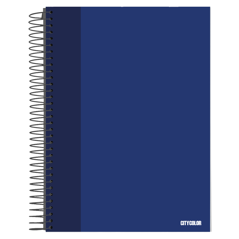 CADERNO CAPA AZUL A4 CITYCOLOR ESPIRAL 80FOLHAS 70GR LISO