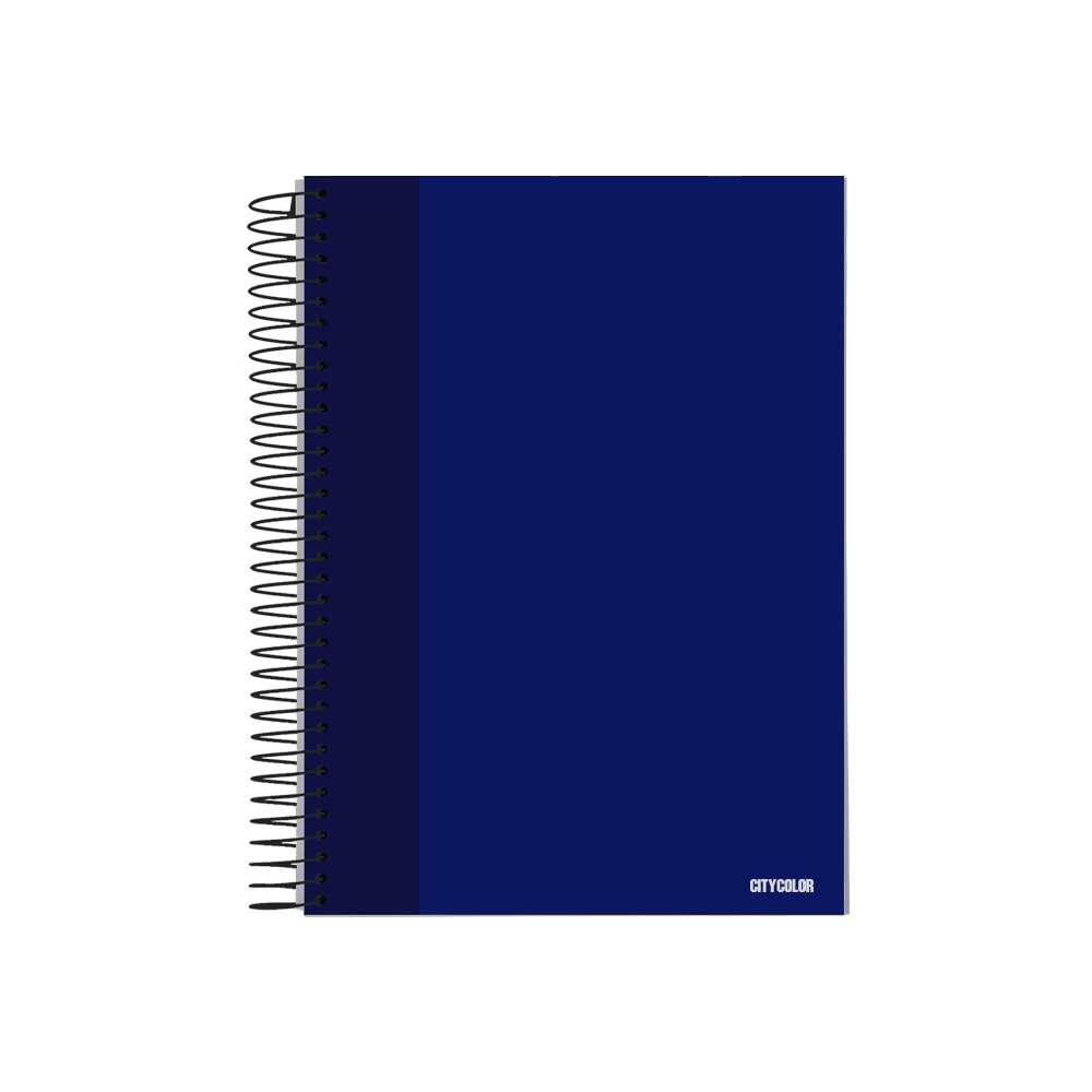 CADERNO CAPA AZUL ESPIRAL A5 CITYCOLOR 80FOLHAS 70GR XADREZ
