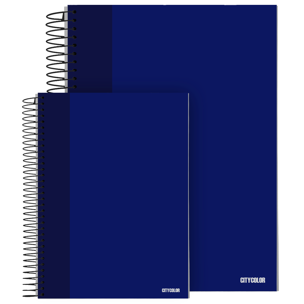 CADERNO CAPA AZUL ESPIRAL A5 CITYCOLOR 80FOLHAS 70GR XADREZ 1