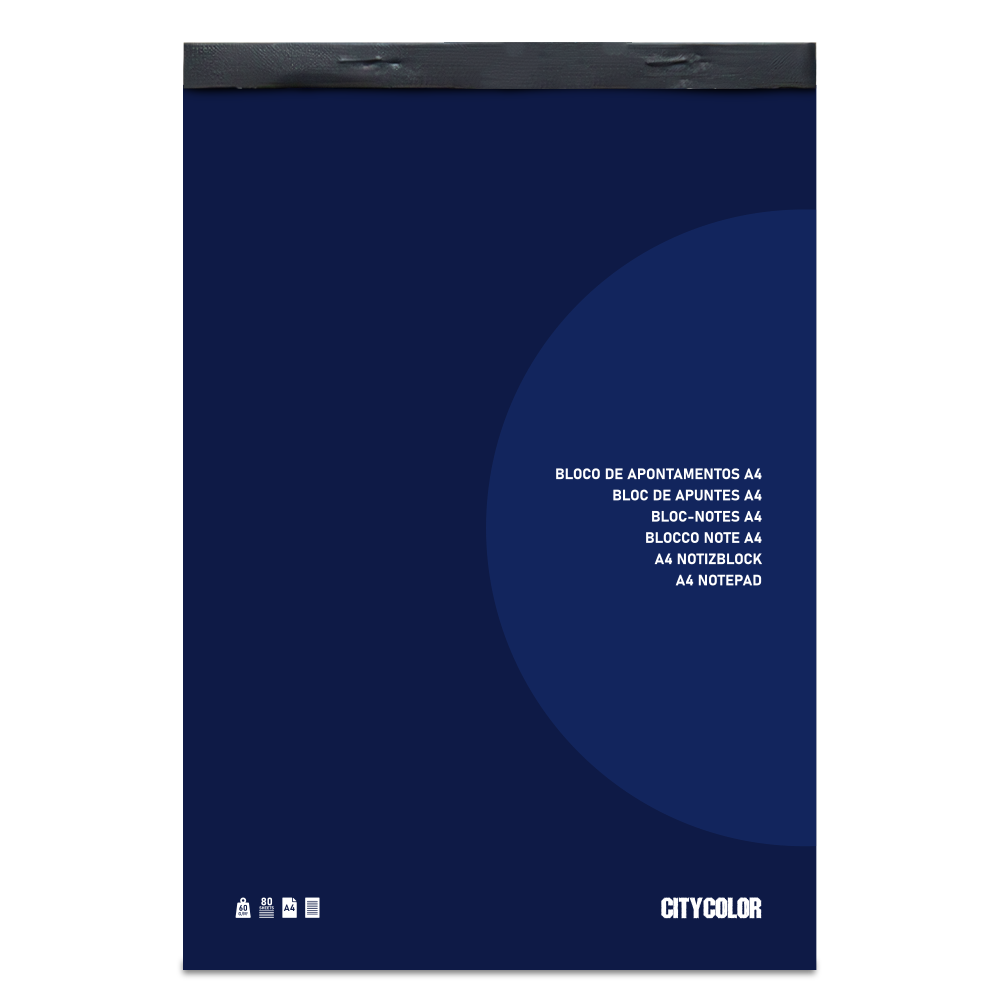 BLOCO APONTAMENTOS A4 CITYCOLOR 80FOLHAS PAUTADO