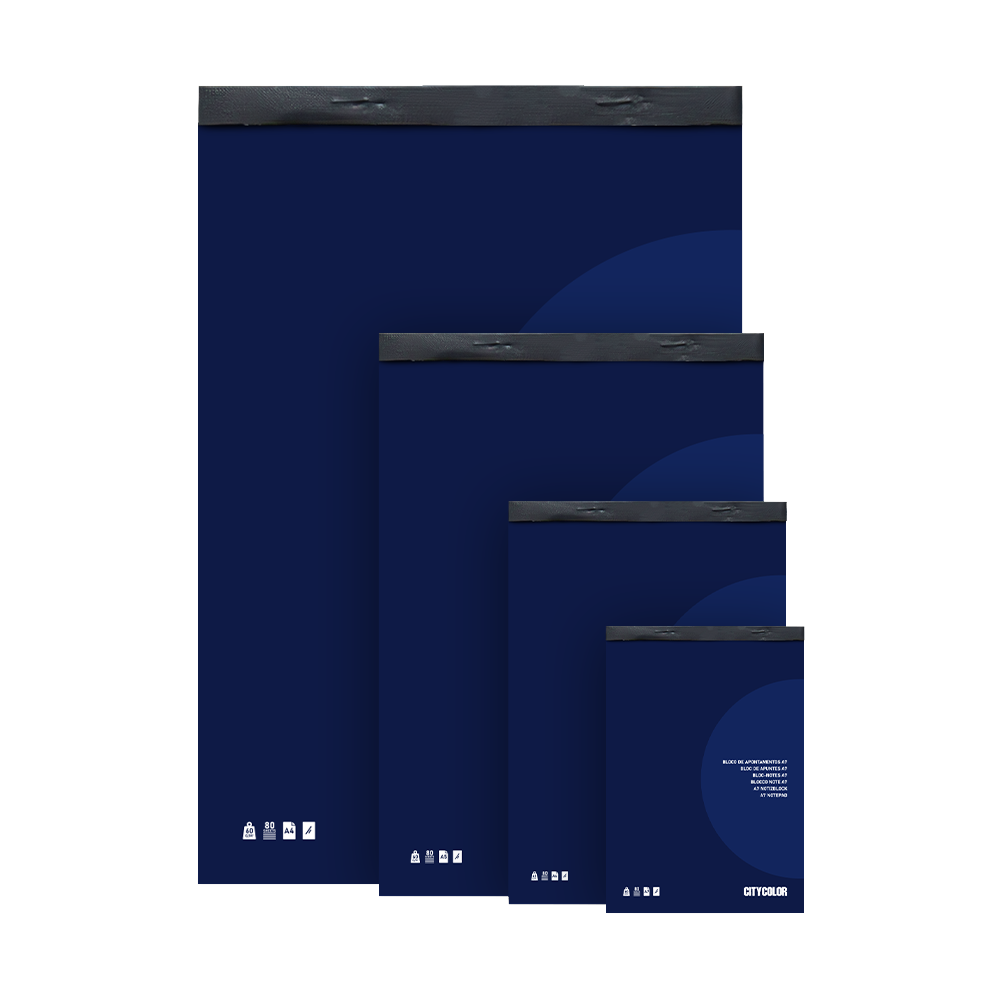 BLOCO APONTAMENTOS A5 CITYCOLOR 80FOLHAS LISO 1