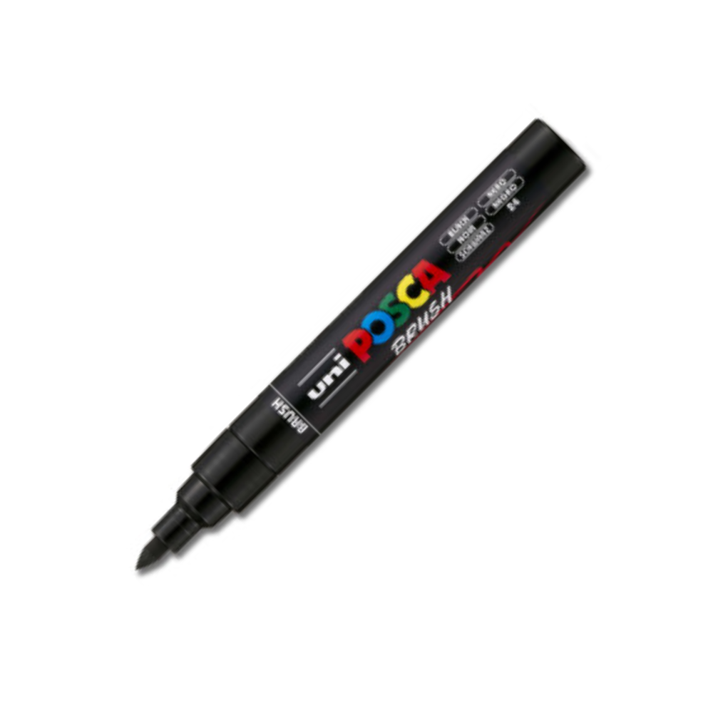 MARCADOR POSCA PC-5BR 1.0MM/4.0MM WATER BASED INK PONTA BRUSH PRETO