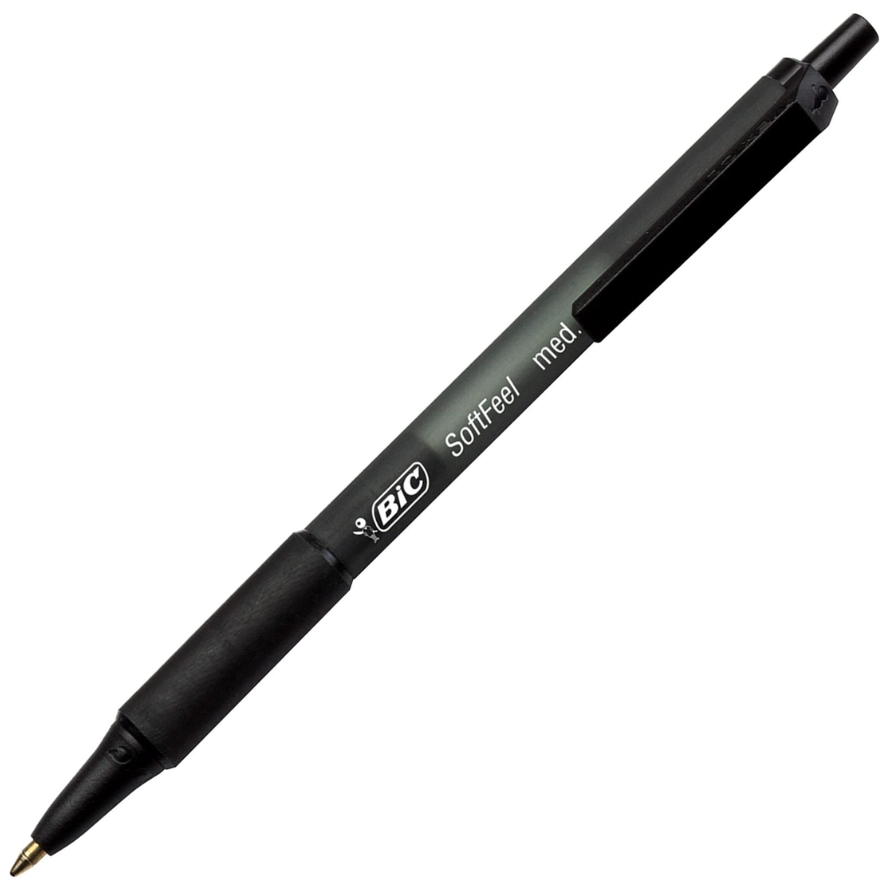 ESFEROGRÁFICA BIC SOFT FEEL RETRÁTIL GRIP MÉDIA 1MM/0.32MM PRETA 837397