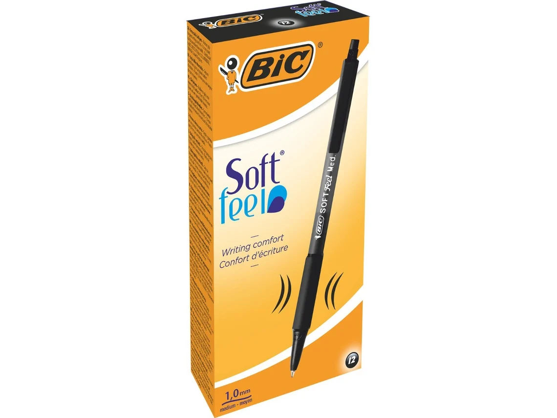 ESFEROGRÁFICA BIC SOFT FEEL RETRÁTIL GRIP MÉDIA 1MM/0