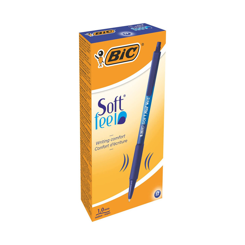 ESFEROGRÁFICA BIC SOFT FEEL RETRÁTIL GRIP MÉDIA 1MM/0