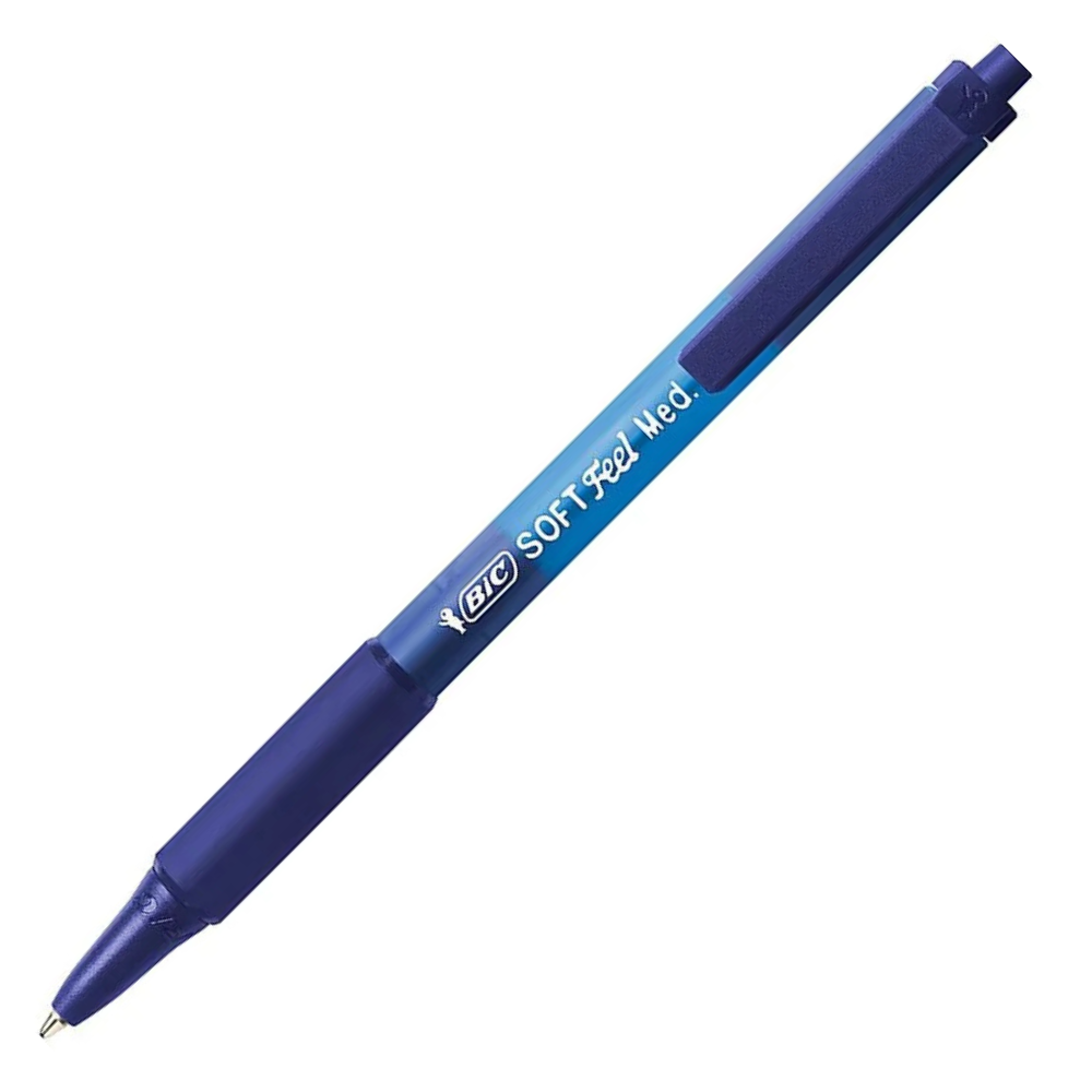 ESFEROGRÁFICA BIC SOFT FEEL RETRÁTIL GRIP MÉDIA 1MM/0.32MM AZUL 837398