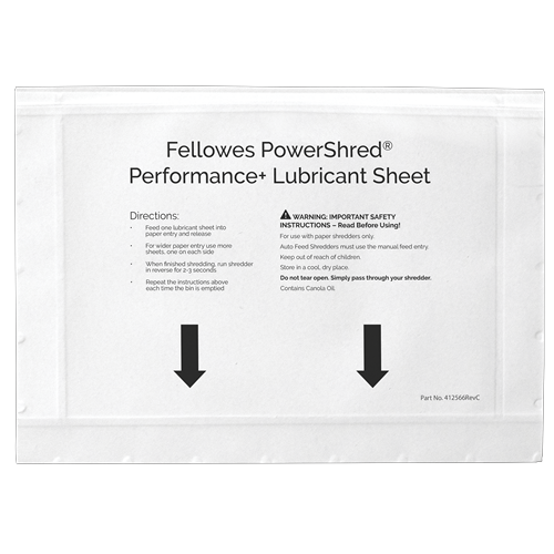 FOLHAS LUBRIFICANTES PARA DESTRUIDORA PACK C/10 FOLHAS