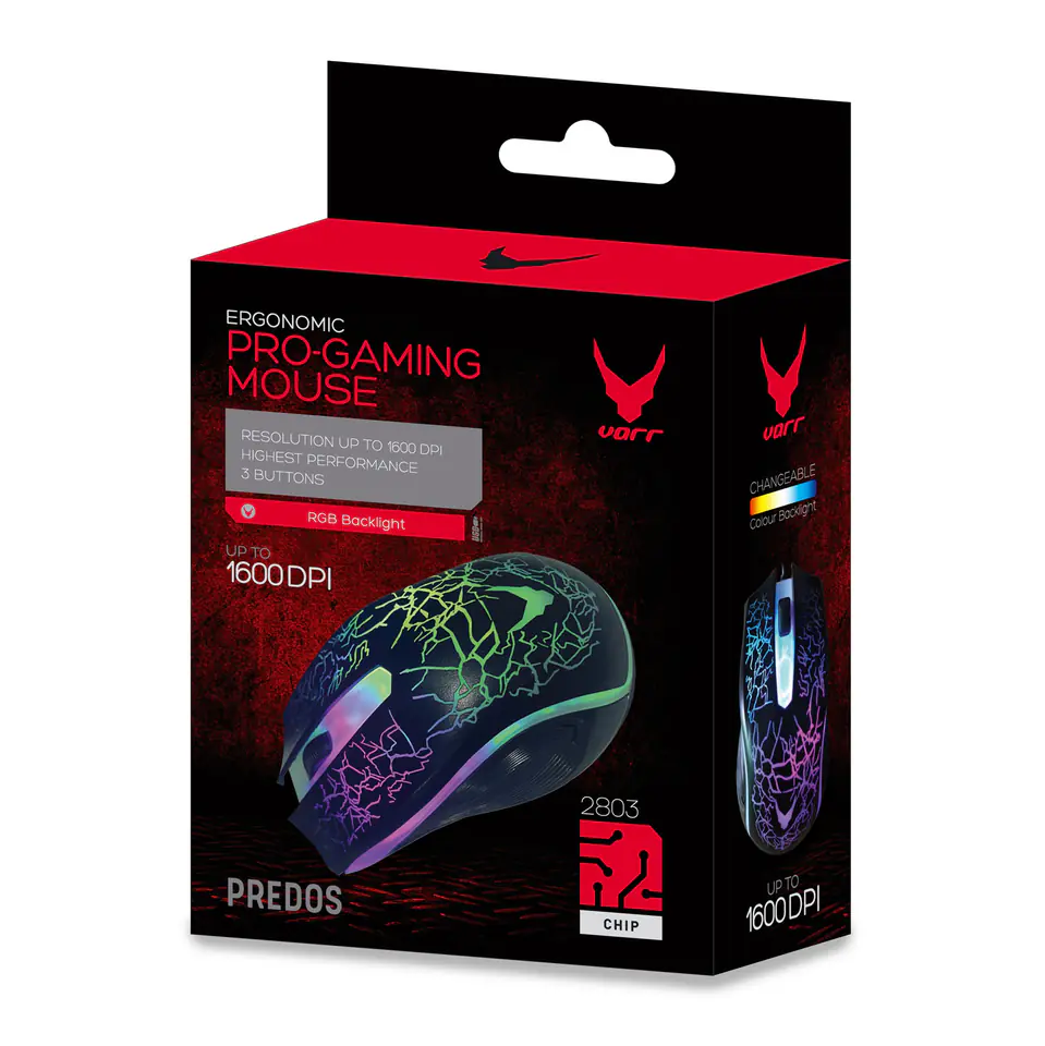 RATO OMEGA OPTICO 800/1200/1600DPI 1.5M USB PRO-GAMING VARR PREDOS OM0125 45719