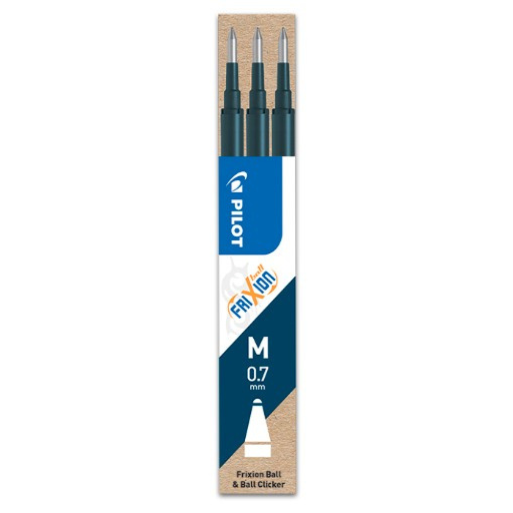 RECARGA PILOT FRIXION M 0.7MM PACK C/3 PRETAS BLS-FR7-B-S3P