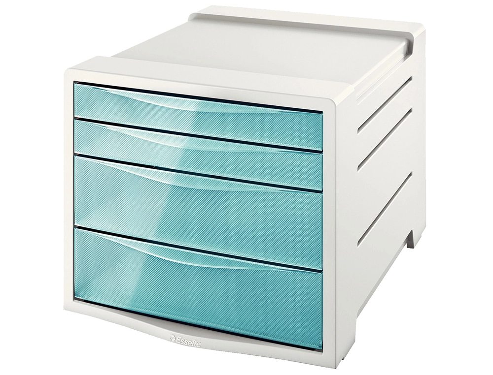 BLOCO CLASSIFICADOR DE SECRETARIA ESSELTE COLOUR ICE PLASTICO 4 GAVETAS COR AZUL