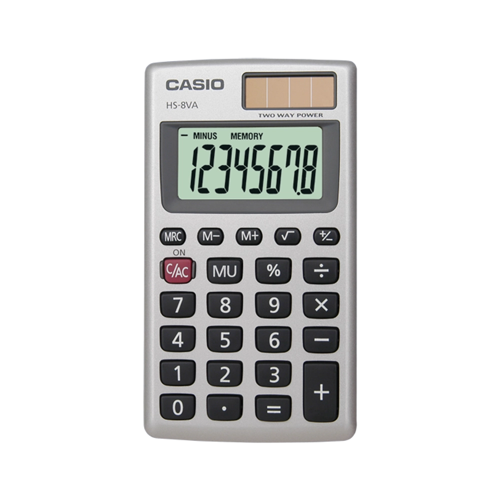CALCULADORA CASIO BOLSO HS8VA 8 DIGITOS PILHA + SOLAR