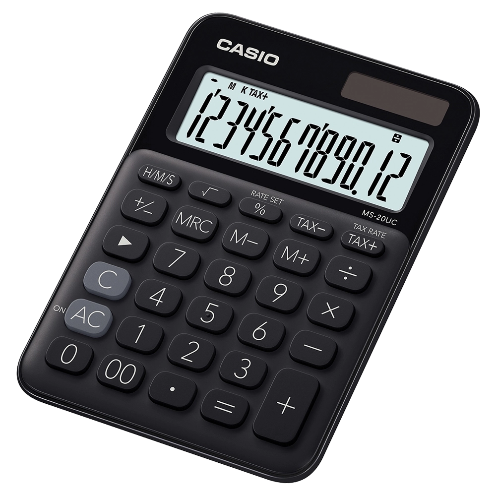 CALCULADORA CASIO SECRETÁRIA MS20UCBK 12 DÍGITOS PRETA