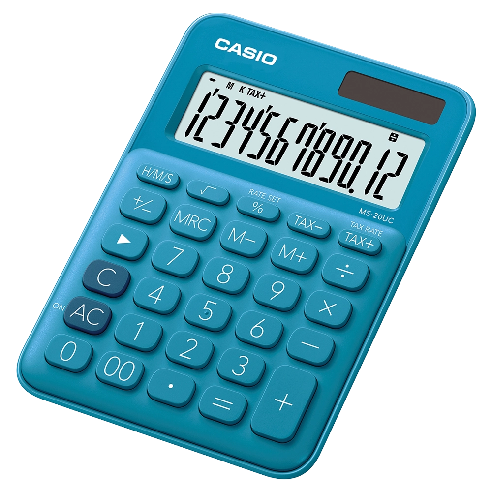 CALCULADORA CASIO SECRETÁRIA MS20UCBU 12 DÍGITOS AZUL