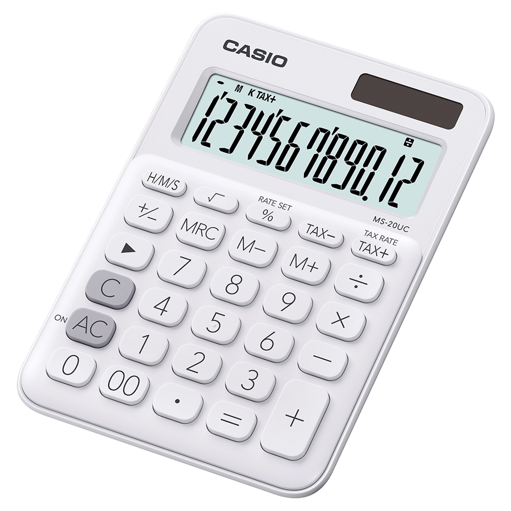 CALCULADORA CASIO SECRETÁRIA MS20UCWE 12 DÍGITOS BRANCA