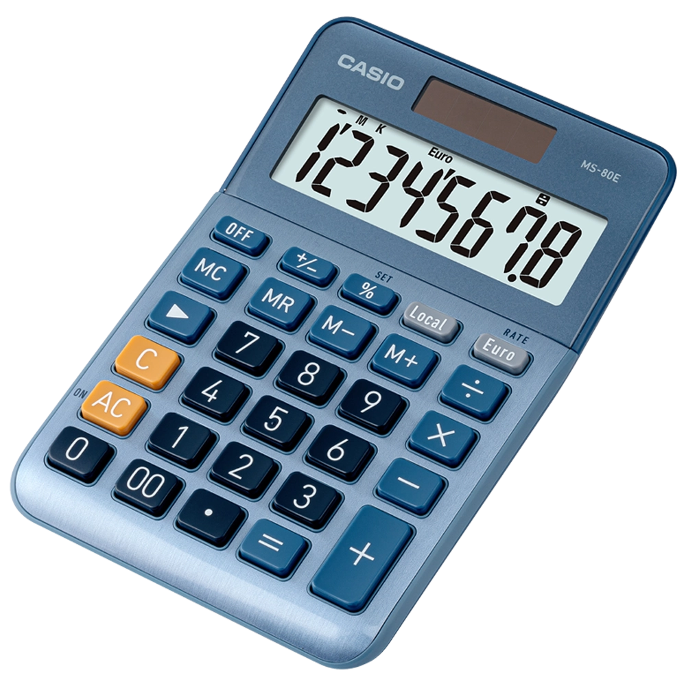 CALCULADORA CASIO SECRETÁRIA MS80E 8 DÍGITOS
