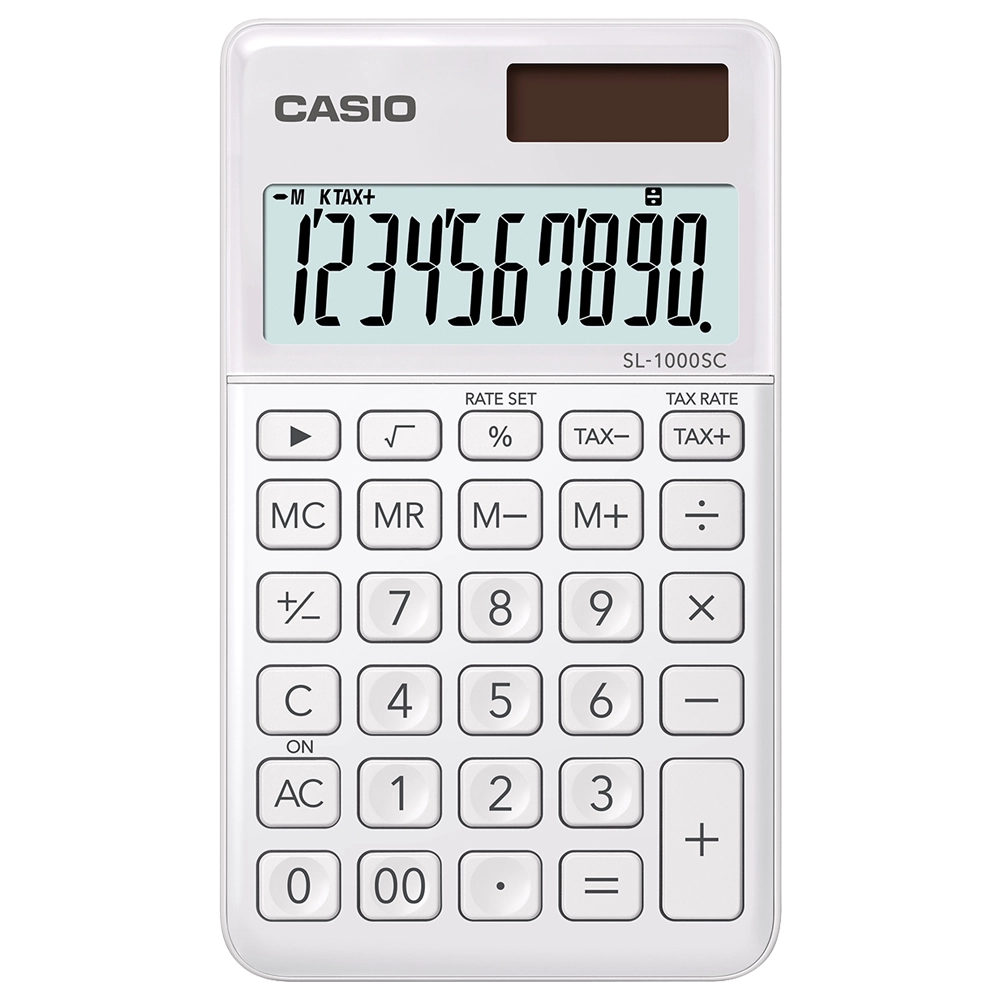 CALCULADORA CASIO BOLSO SL1000SCWE BRANCO 10 DIGITOS