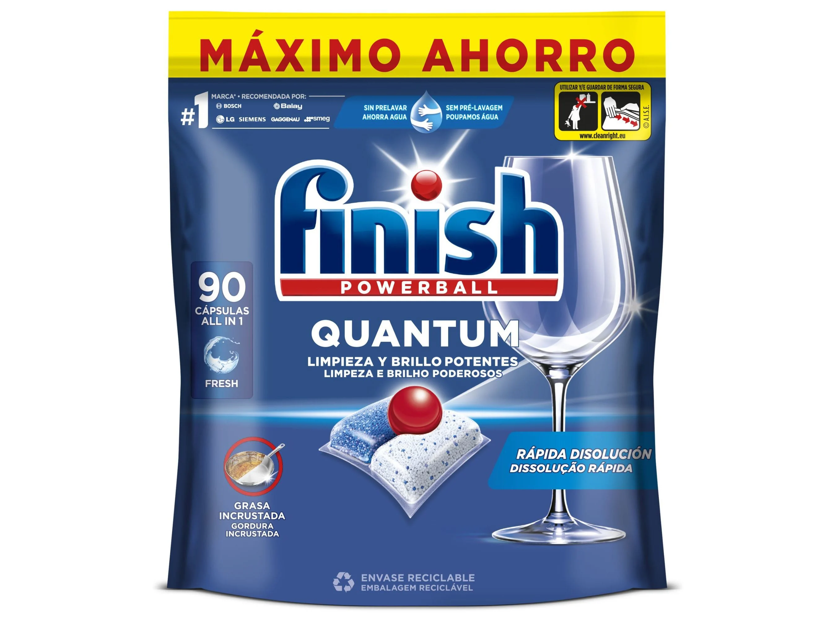 DETERGENTE MAQUINA LOIÇA FINISH QUANTUM REGULAR 90 PASTILHAS