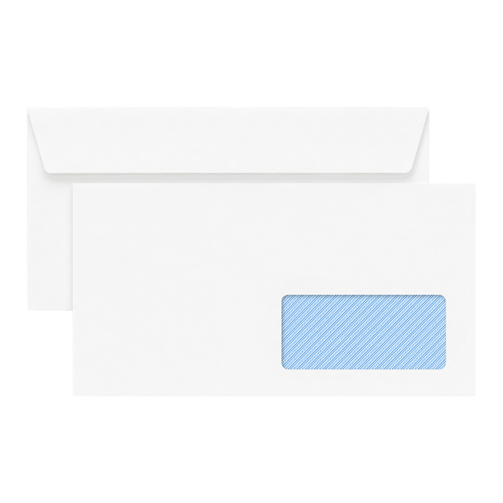 ENVELOPE DL 110X220 BRANCO CAIXA C/500 C/JANELA C/PALA SILICONE