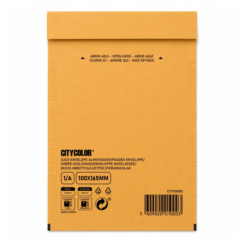 SACO ENVELOPE AIR BAG BOLHA DE AR KRAFT PALA ADESIVA 100X165 Nº01