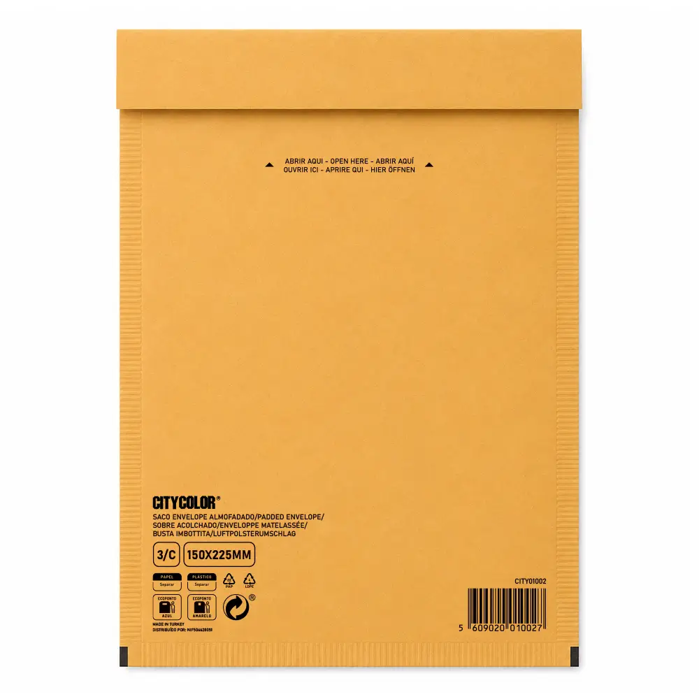 SACO ENVELOPE AIR BAG BOLHA DE AR KRAFT PALA ADESIVA 150X225 Nº03