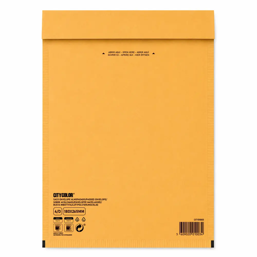 SACO ENVELOPE AIR BAG BOLHA DE AR KRAFT PALA ADESIVA 180X265 Nº04