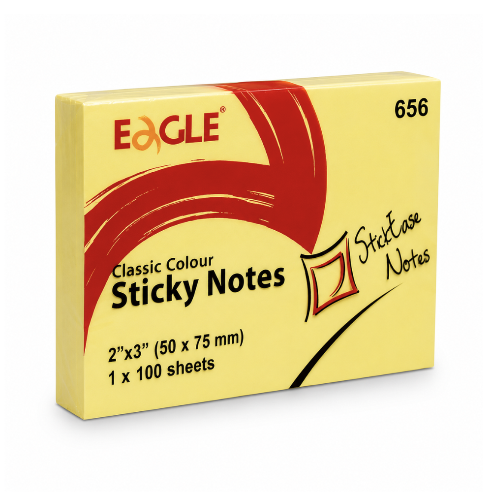 NOTAS ADESIVAS EAGLE 50X75MM AMARELO PACK C/100 FOLHAS 1