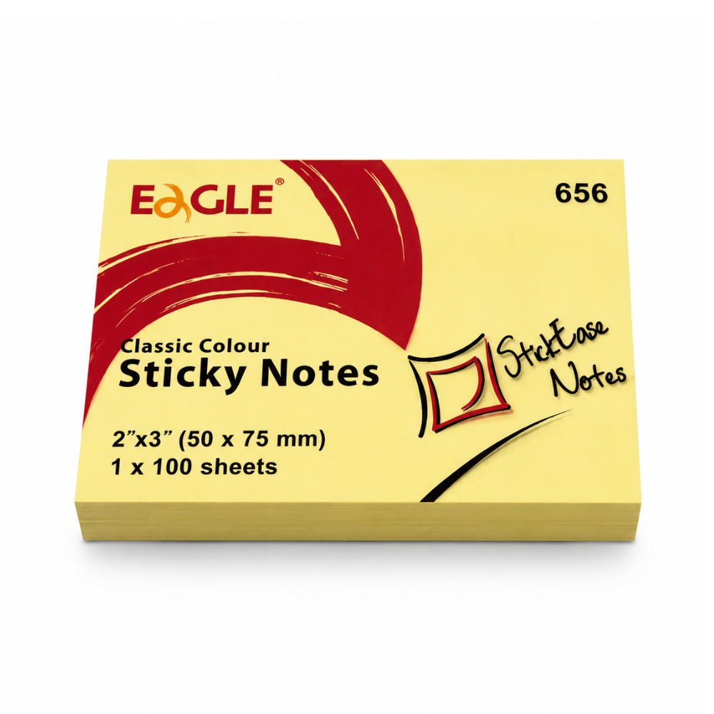 NOTAS ADESIVAS EAGLE 50X75MM AMARELO PACK C/100 FOLHAS