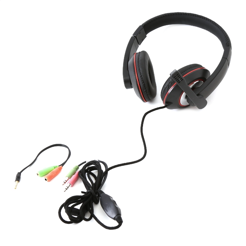 HEADPHONES STEREO HI-FI MICRO ADAPTER 2-1 SOFT EAR LONG CABLE PRETO FH4009 42679 2