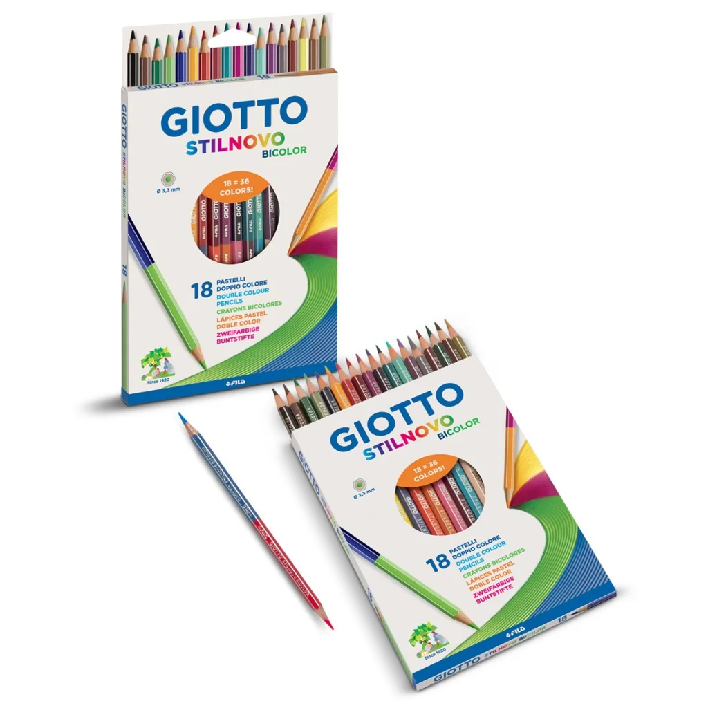 LAPIS COR GIOTTO STILNOVO BICOLOR CAIXA C/18 LONGO 257200