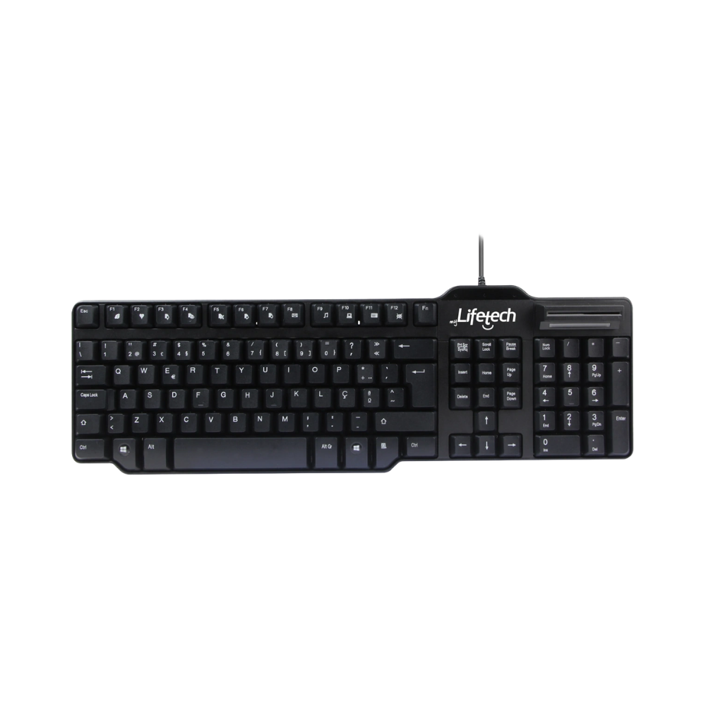 TECLADO LIFETECH COM SMART CARD READER CARTÃO DE CIDADÃO PRETO