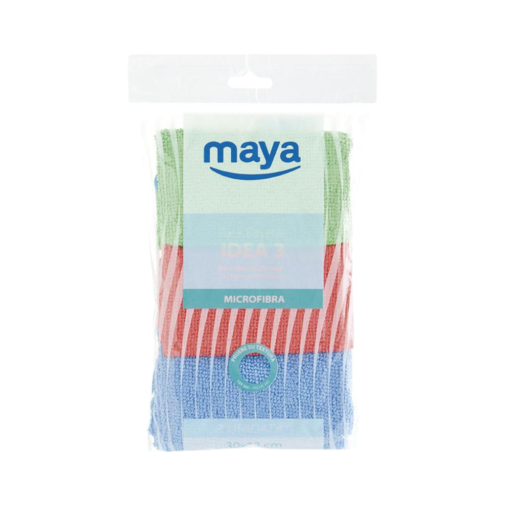 PANO MICROFIBRA 30X32CM SORTIDO PACK COM 3