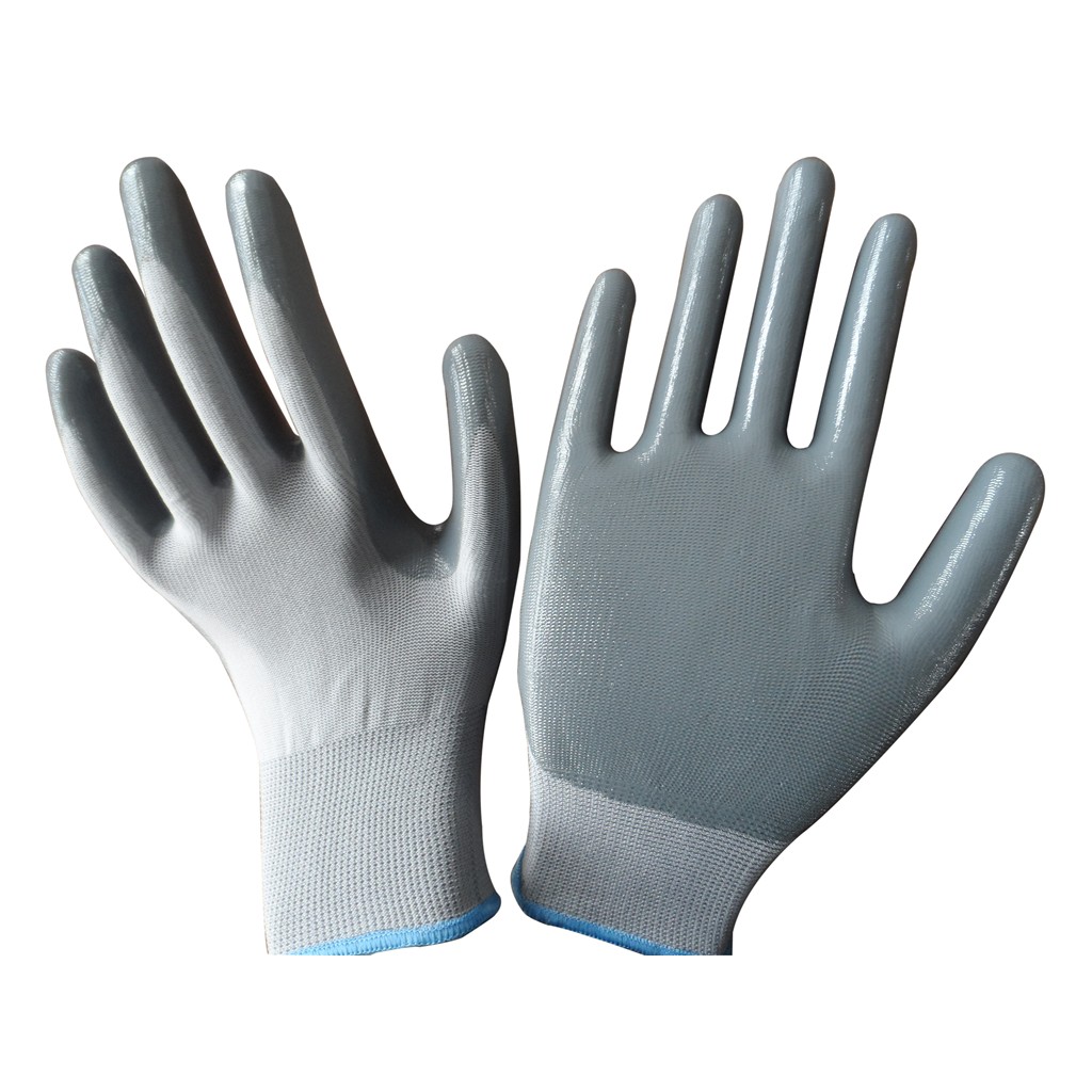 LUVAS NITRILO ADERENTE PANO+NITRIL CINZA N.06 0116.012