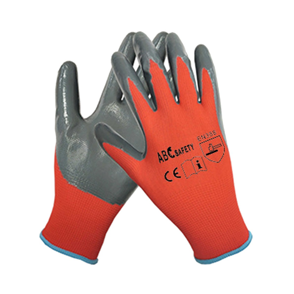 LUVAS NITRILO ADERENTE PANO+NITRIL CINZA N.10 0116.80