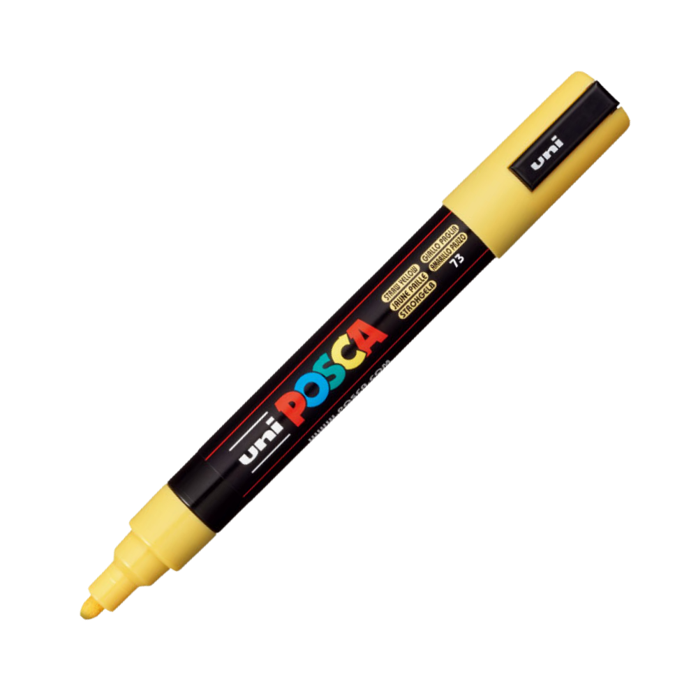 MARCADOR POSCA PC-5M 2.5MM/1.8MM WATER BASED INK PONTA BALA AMARELO PALHA