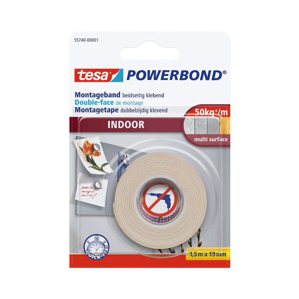 FITA ADESIVA TESA 33MX19MM DUPLA FACE PARA MONTAGEM INTERIOR 55740-00002-05