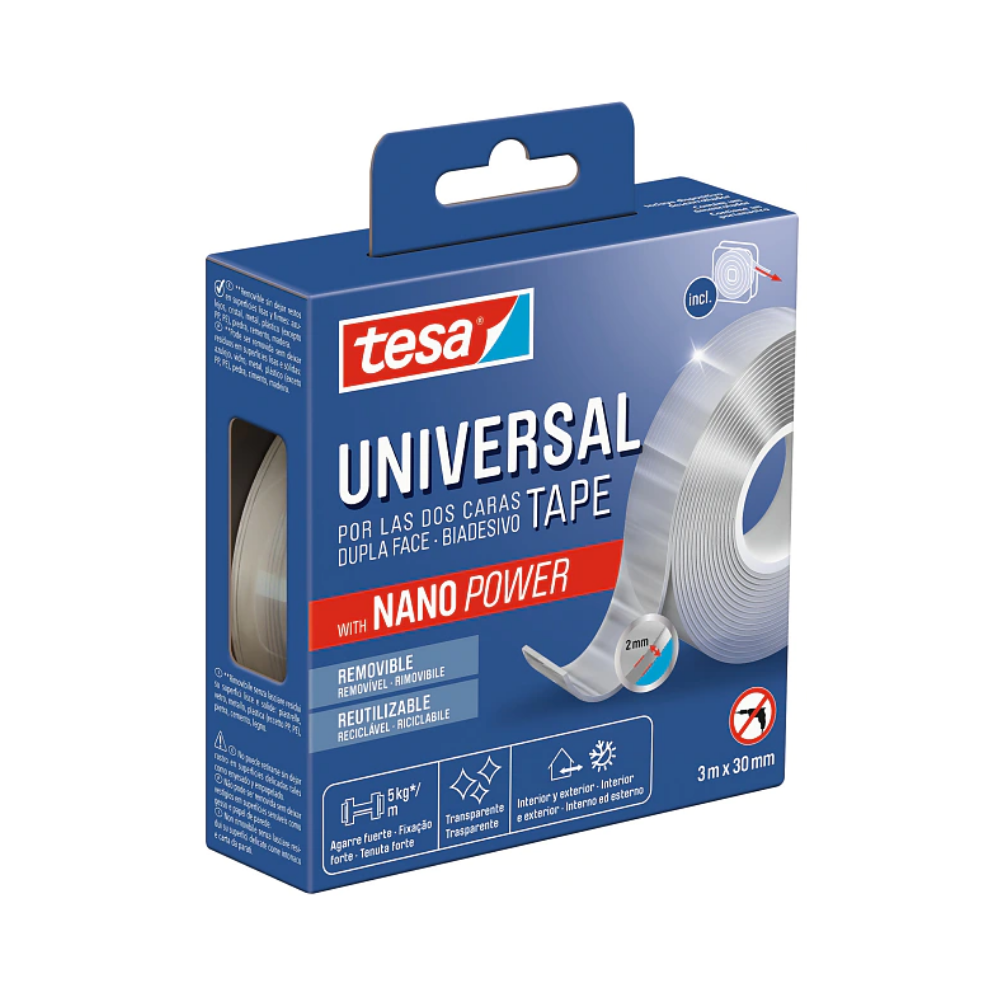 FITA ADESIVA TESA 1X3M UNIVERSAL NANO POWER 55810-00002-00