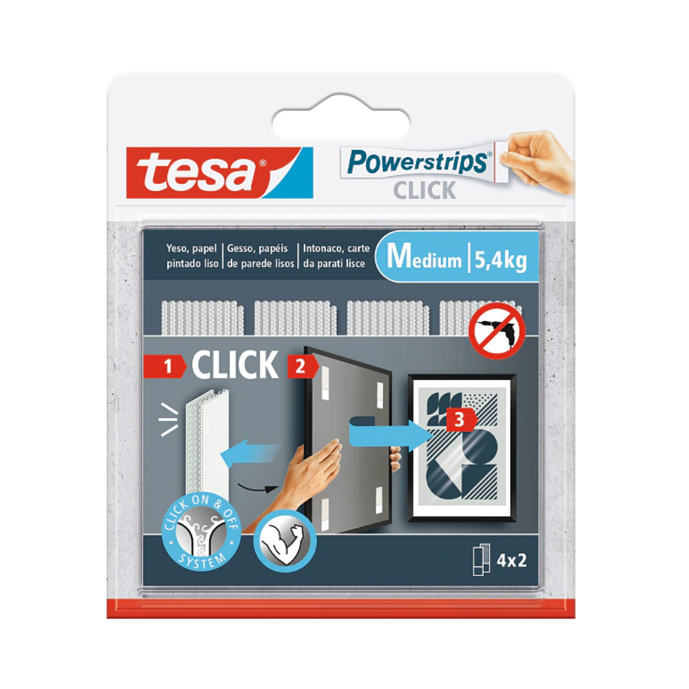 FITA ADESIVA TESA POWER STRIP VELCRO PACK COM 4X2 8CMX2CM 2