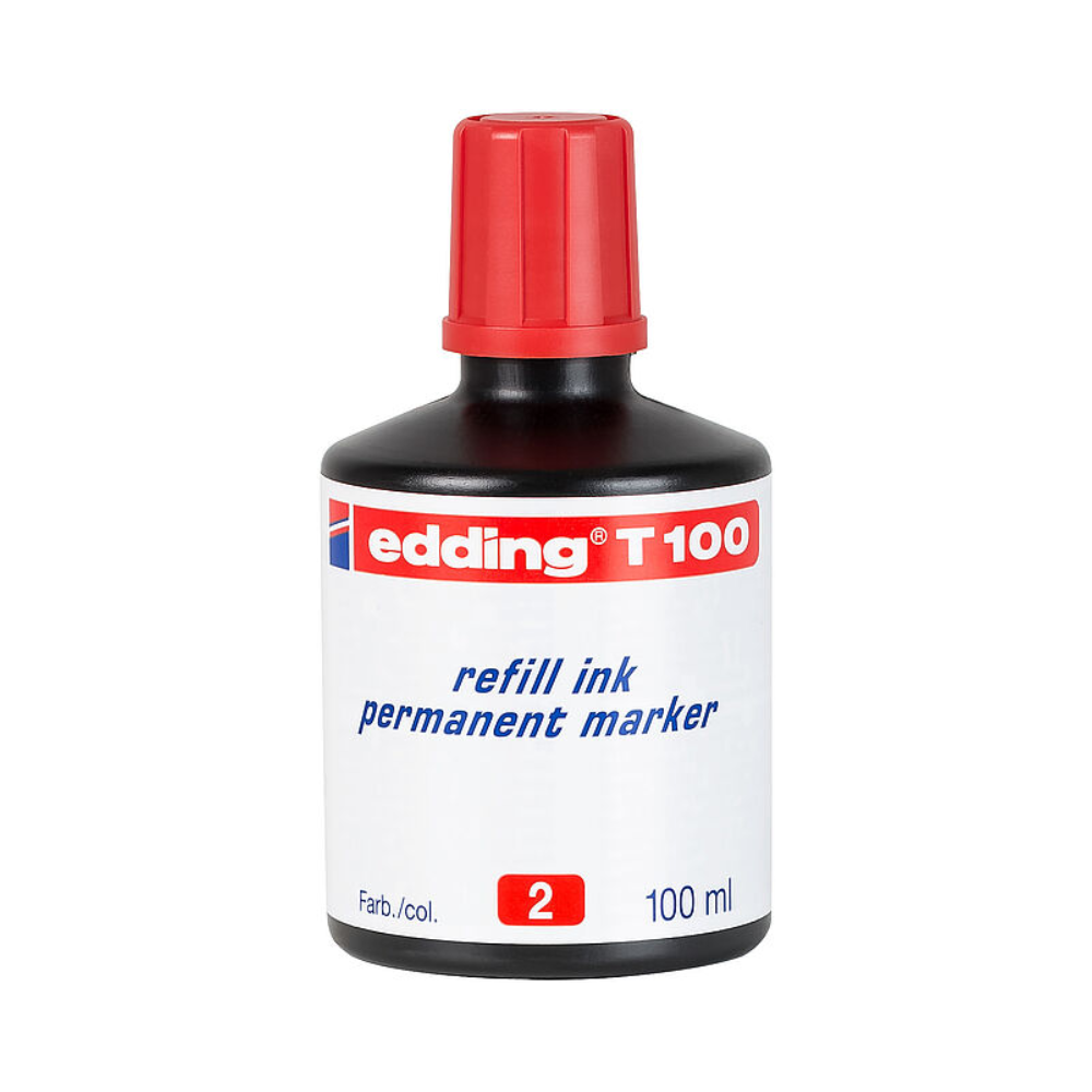 TINTA EDDING MARCADOR T100 100ML VERMELHA