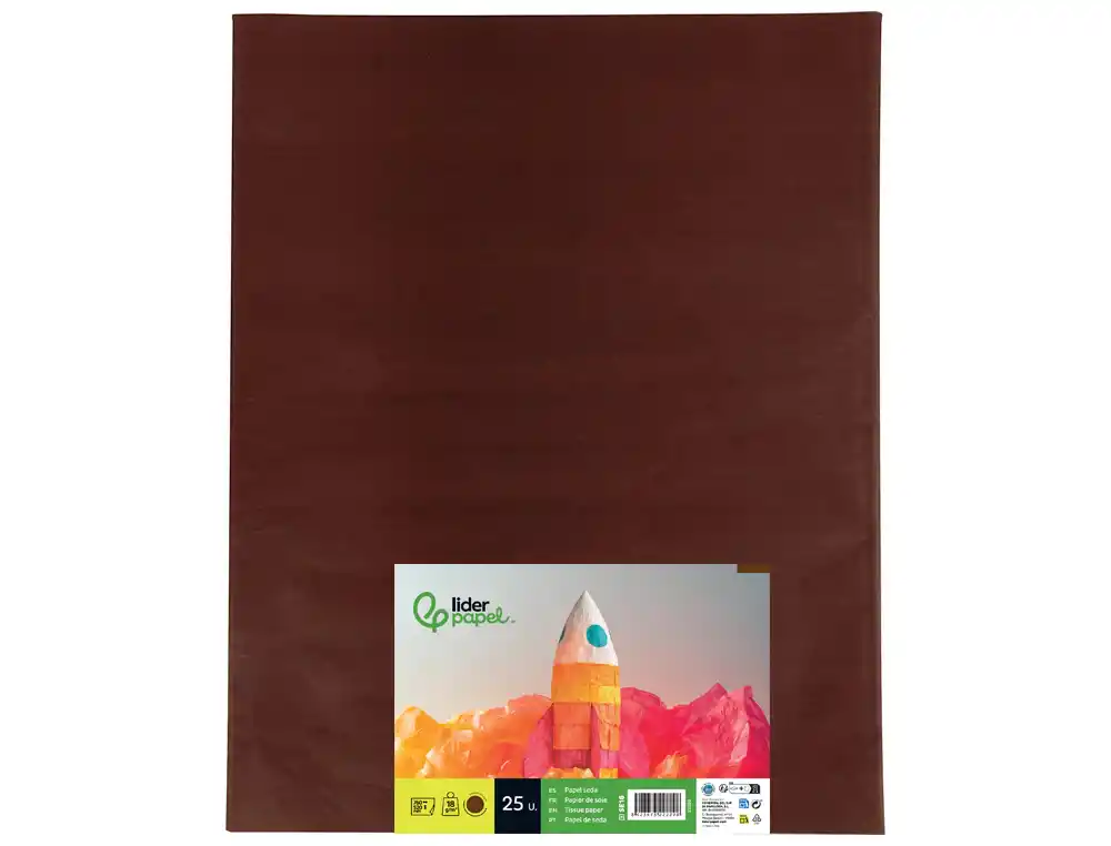 PAPEL SEDA 52 X 76 CM 18 GR CASTANHO EMBALAGEM DE 25 FOLHAS