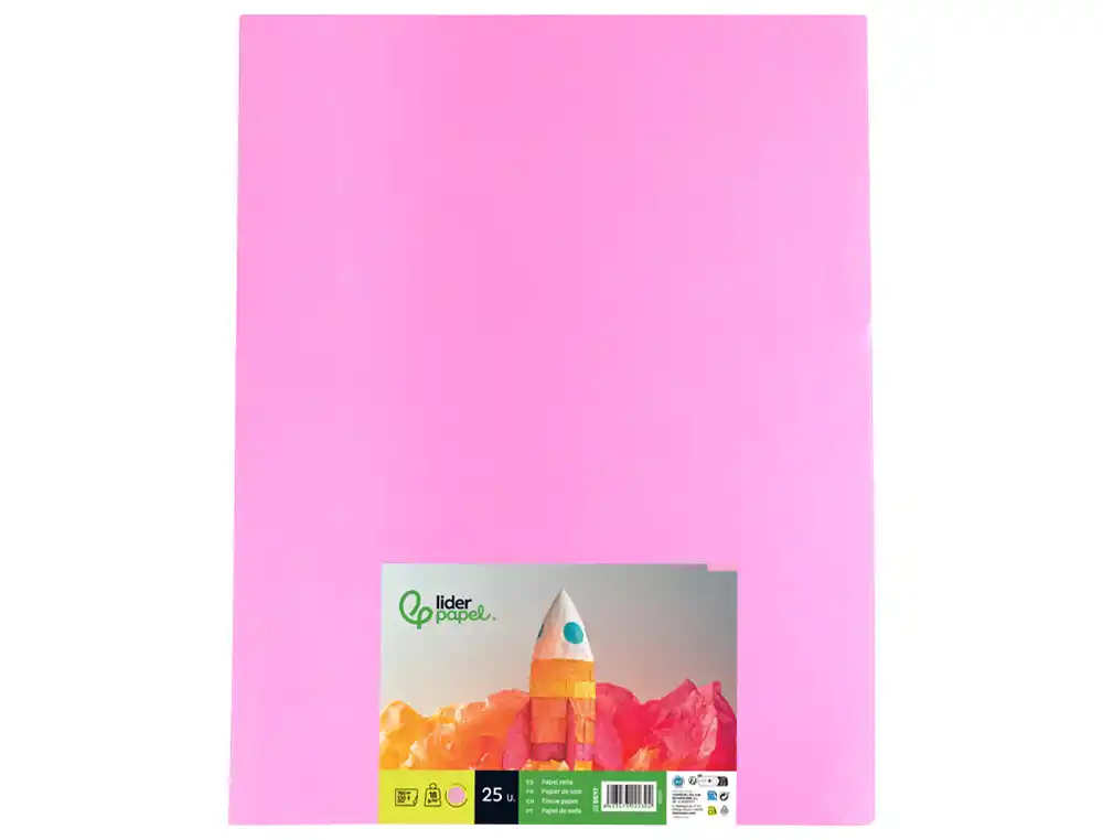 PAPEL SEDA 52 X 76 CM 18 GR ROSA EMBALAGEM DE 25 FOLHAS