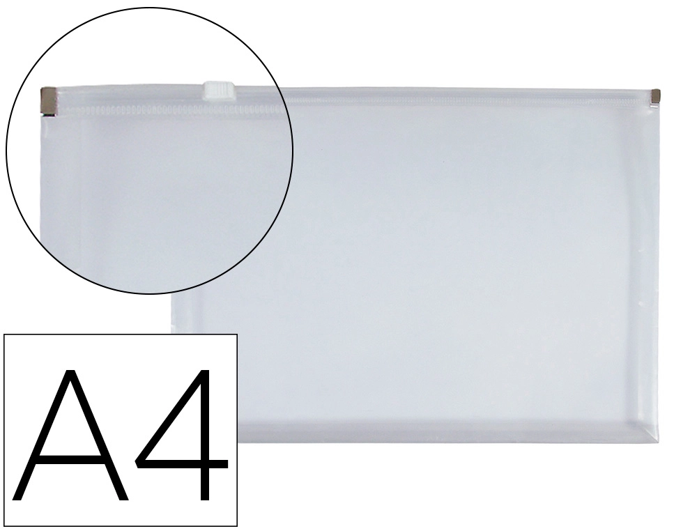 BOLSA PORTA DOCUMENTOS A4 COM FECHO TRANSPARENTE PACK COM 10